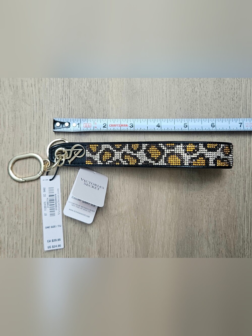 Victoria's Secret Slim Wristlet Strap Keychain NEW MSRP $24.95 Leopard Spots